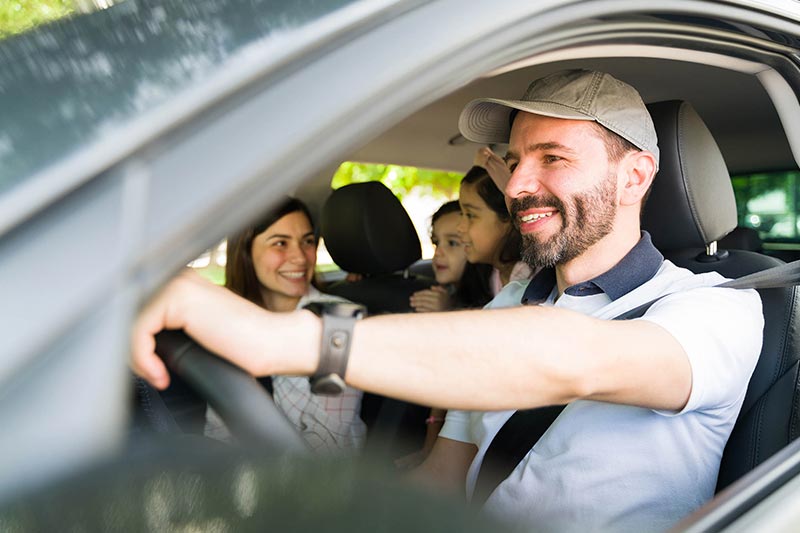 Family in car
