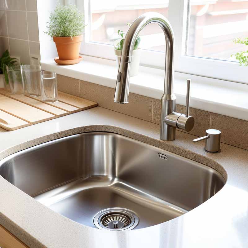 Clean Stainless Steel Kitchen Sink