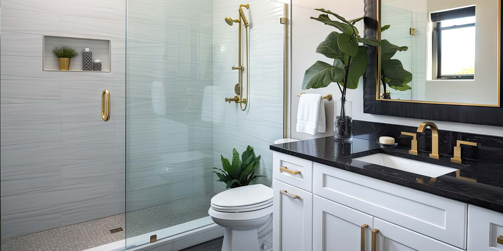 Modern Shower Door Bathroom Interior