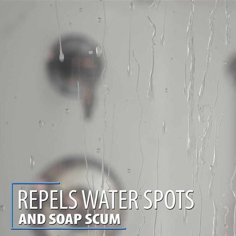 Repels Water Spots and Soap Scum on Shower Glass