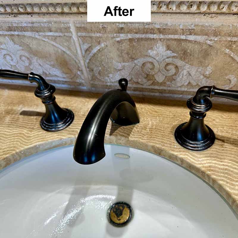 Stainless Steel Cleaner & Protectant Shown on Stainless Steel Sink After