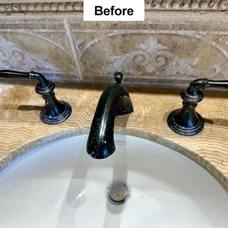 Stainless Steel Cleaner & Protectant Shown on Stainless Steel Sink Before