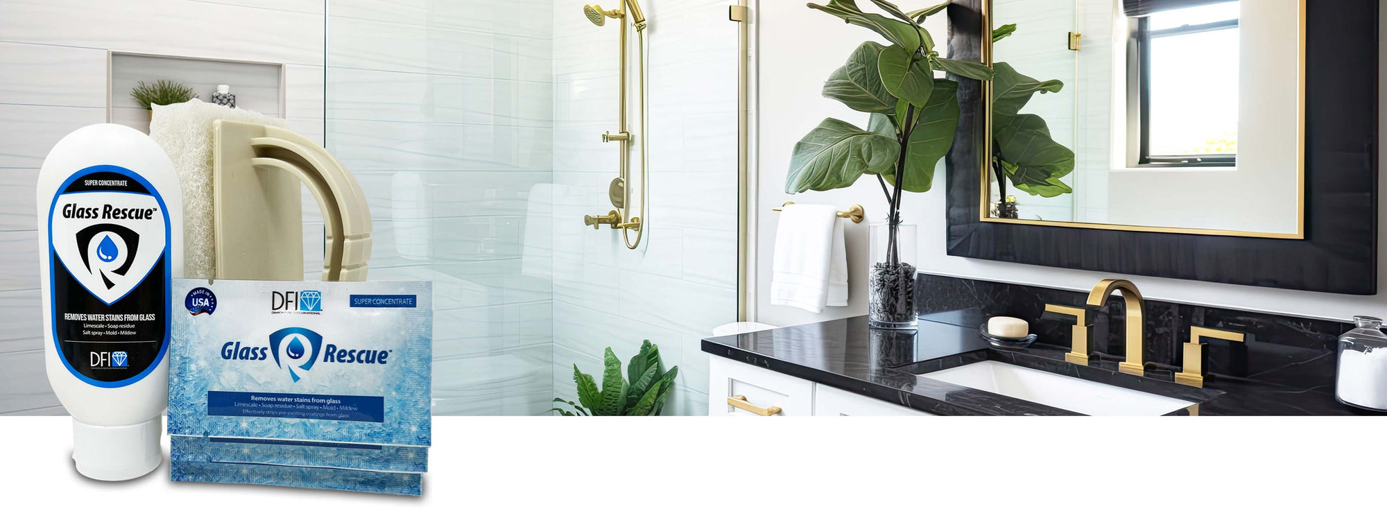 Remove Hard Water Stains from Glass with Glass Rescue™ | ShopDFI